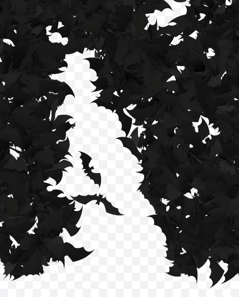 Halloween Typeface made out of bats the character N from Halloween Bat Typeface on Yellow Images Creative Fonts - S81449