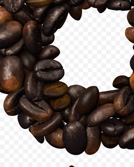 8 from Coffee text typeface out of coffee beans on Yellow Images Creative Fonts - S81480