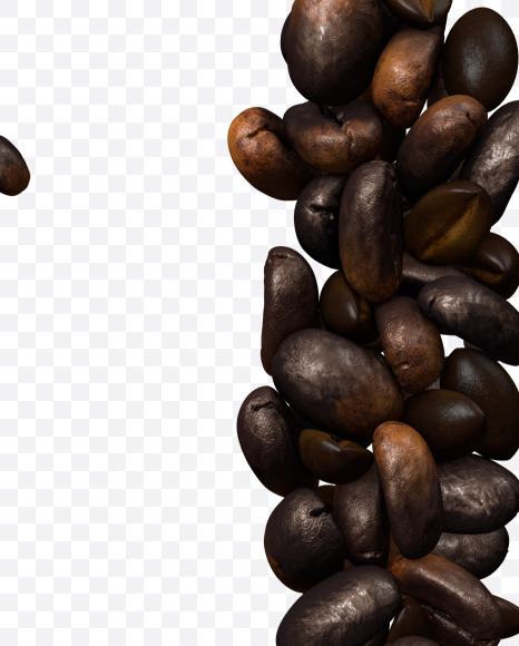 Letter L from Coffee text typeface out of coffee beans on Yellow Images Creative Fonts - S81504