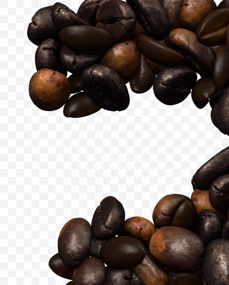 3 from Coffee text typeface out of coffee beans on Yellow Images Creative Fonts - S81475