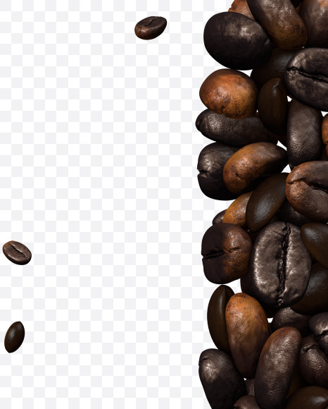 Exclamation point from Coffee text typeface out of coffee beans on Yellow Images Creative Fonts - S81494