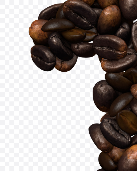 1 from Coffee text typeface out of coffee beans on Yellow Images Creative Fonts - S81473