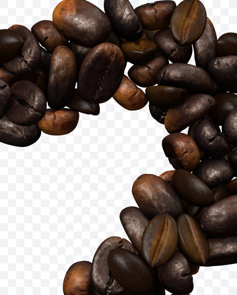 question mark from Coffee text typeface out of coffee beans on Yellow Images Creative Fonts - S81511