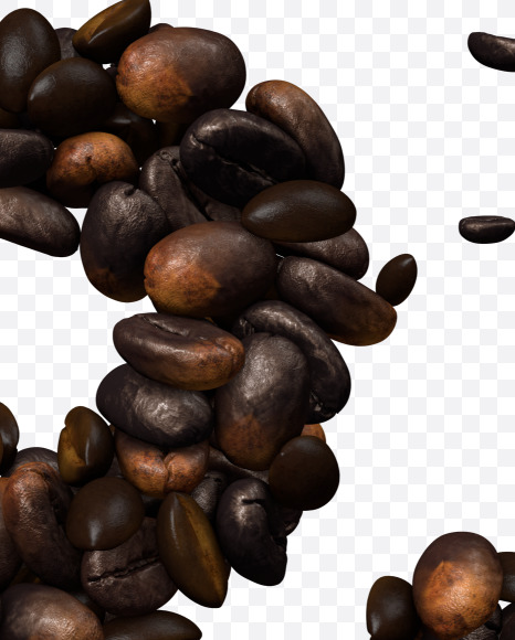 ampersand from Coffee text typeface out of coffee beans on Yellow Images Creative Fonts - S81483