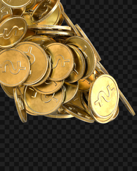 Coin X from Alphabet made from gold coins on Yellow Images Creative Fonts - S81595