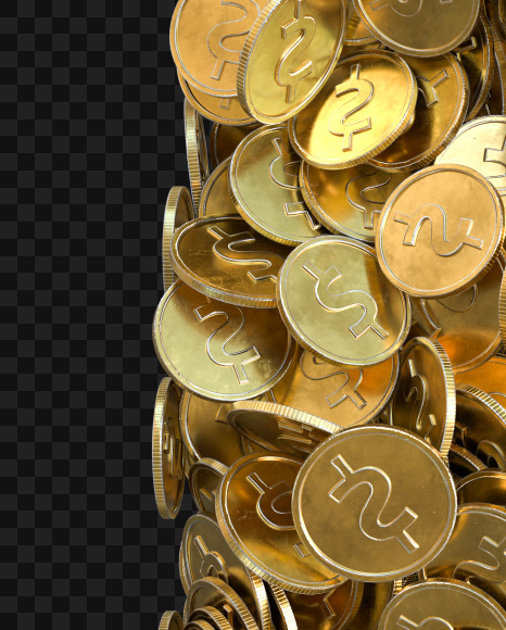 Coin L from Alphabet made from gold coins on Yellow Images Creative Fonts - S81583