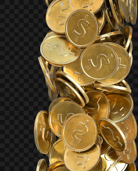 Coin M from Alphabet made from gold coins on Yellow Images Creative Fonts - S81584