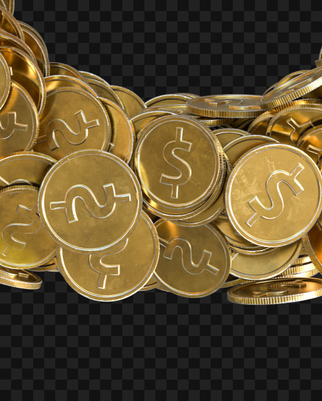 Coin C from Alphabet made from gold coins on Yellow Images Creative Fonts - S81574