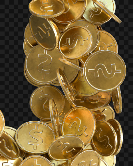Coin N from Alphabet made from gold coins on Yellow Images Creative Fonts - S81585