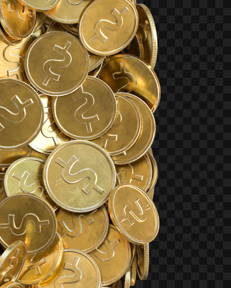 Coin 9 from Alphabet made from gold coins on Yellow Images Creative Fonts - S81571