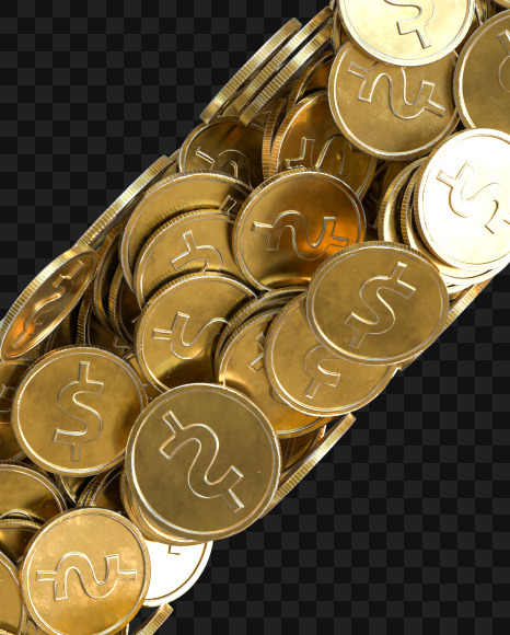 Coin Z from Alphabet made from gold coins on Yellow Images Creative Fonts - S81597