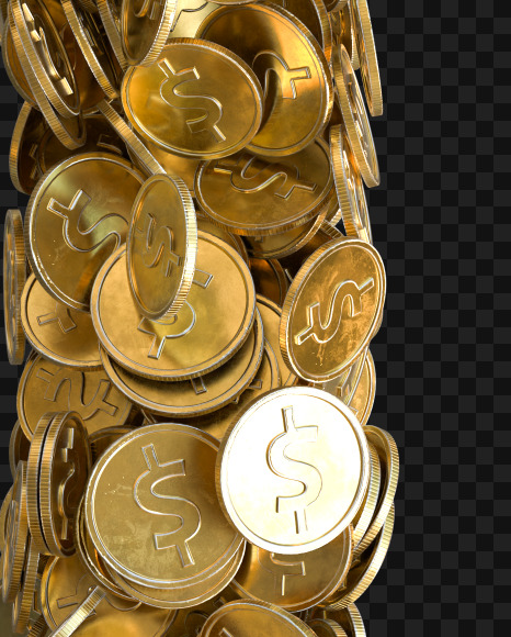 Coin 0 from Alphabet made from gold coins on Yellow Images Creative Fonts - S81562