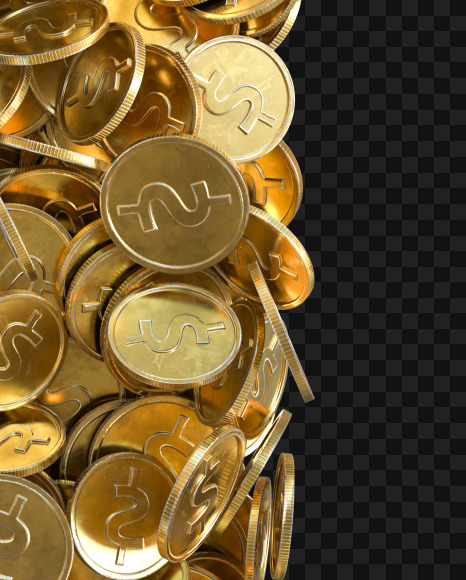 Coin J from Alphabet made from gold coins on Yellow Images Creative Fonts - S81581