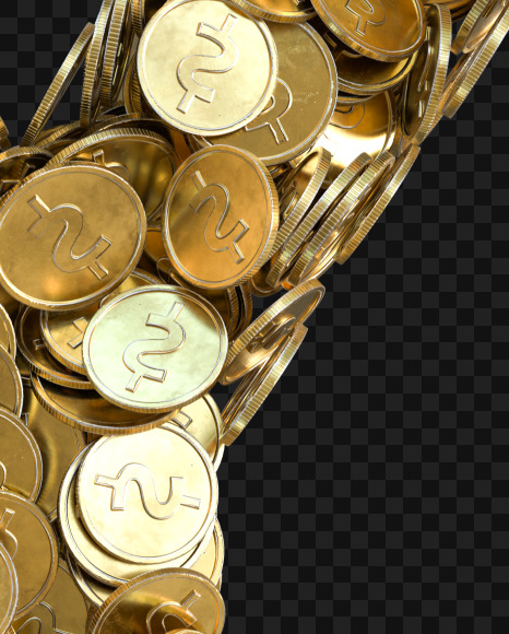 Coin Y from Alphabet made from gold coins on Yellow Images Creative Fonts - S81596
