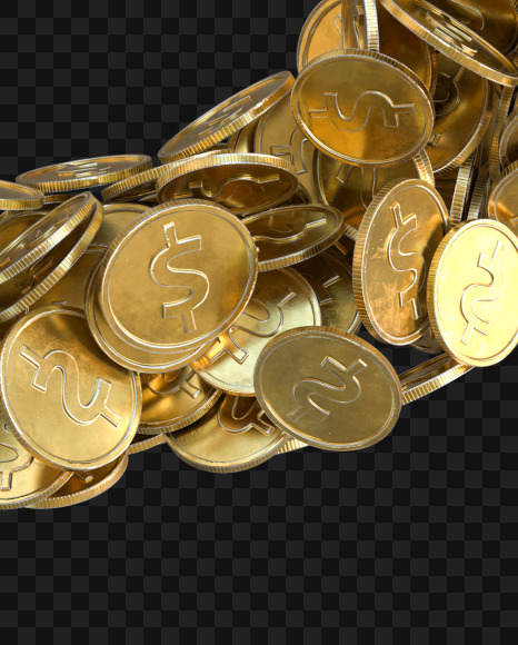 Coin O from Alphabet made from gold coins on Yellow Images Creative Fonts - S81586