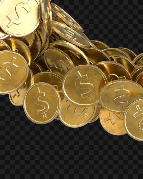 Coin G from Alphabet made from gold coins on Yellow Images Creative Fonts - S81578