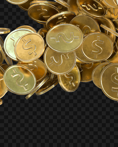 Coin Q from Alphabet made from gold coins on Yellow Images Creative Fonts - S81588