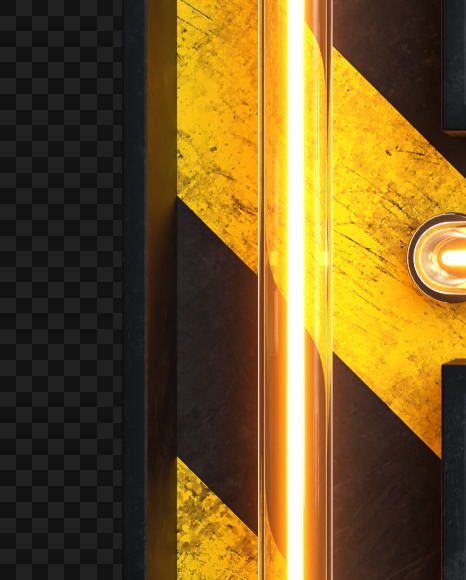 H Alphabet construction light from Industrial Alphabet on transparent background on Yellow Images Creative Fonts - S81619