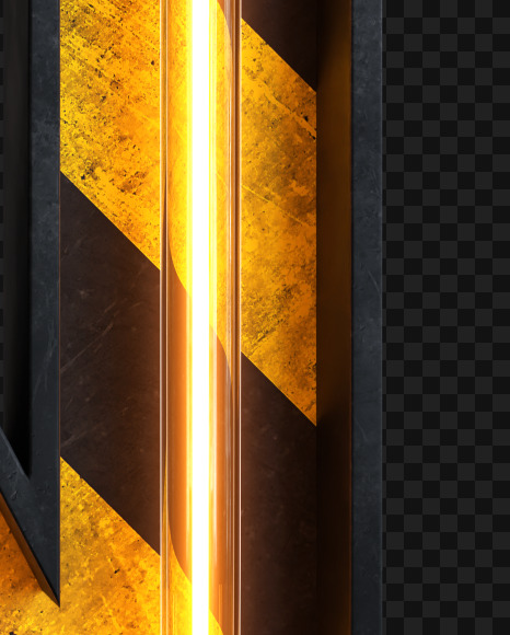 N Alphabet construction light from Industrial Alphabet on transparent background on Yellow Images Creative Fonts - S81625