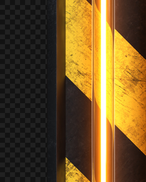 0 Alphabet construction light from Industrial Alphabet on transparent background on Yellow Images Creative Fonts - S81602