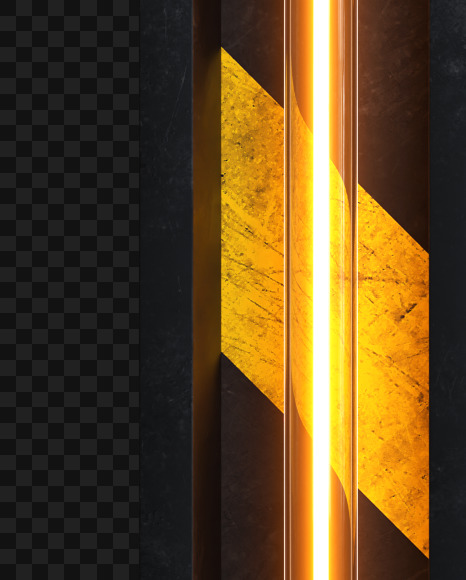 C Alphabet construction light from Industrial Alphabet on transparent background on Yellow Images Creative Fonts - S81614