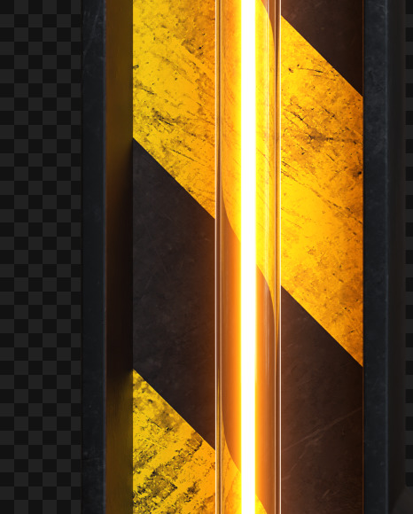 Q Alphabet construction light from Industrial Alphabet on transparent background on Yellow Images Creative Fonts - S81628