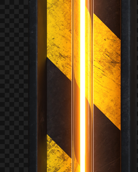 O Alphabet construction light from Industrial Alphabet on transparent background on Yellow Images Creative Fonts - S81626