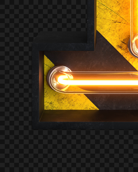 1 Alphabet construction light from Industrial Alphabet on transparent background on Yellow Images Creative Fonts - S81603