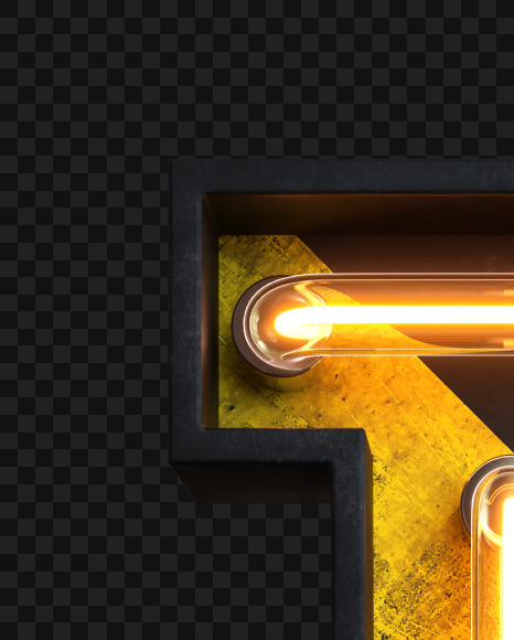 I Alphabet construction light from Industrial Alphabet on transparent background on Yellow Images Creative Fonts - S81620