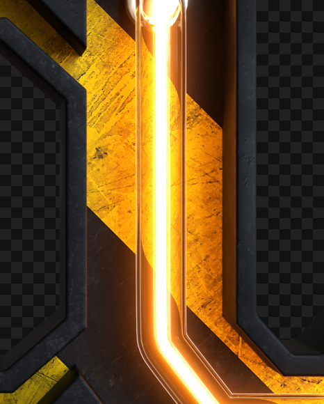 @_Alphabet construction light from Industrial Alphabet on transparent background on Yellow Images Creative Fonts - S81601