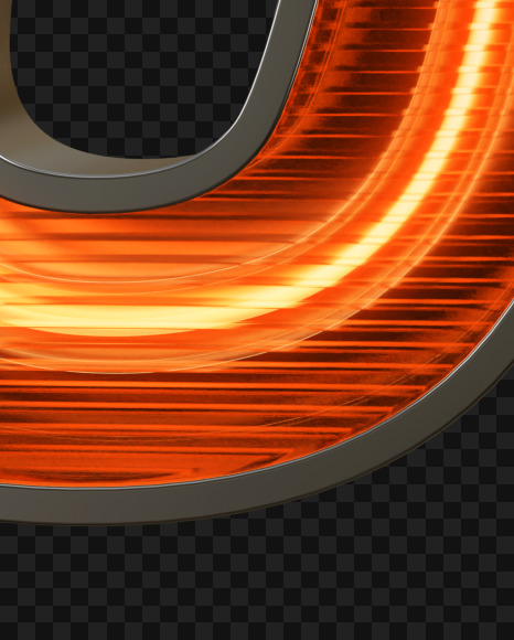 Letter J from Neon Light Alphabet on Yellow Images Creative Fonts - S81695