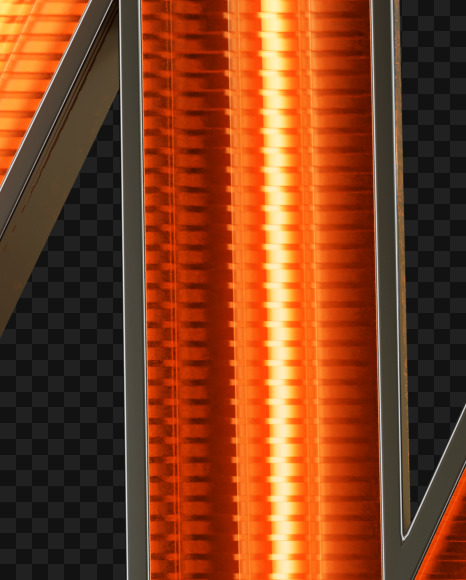 Letter W from Neon Light Alphabet on Yellow Images Creative Fonts - S81708