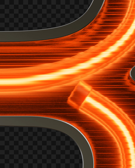 Letter B from Neon Light Alphabet on Yellow Images Creative Fonts - S81687