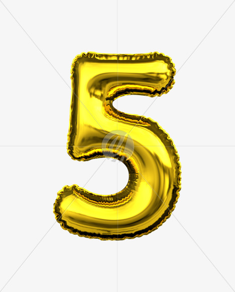 5 copy from Golden baloon numbers on Yellow Images Creative Fonts - S82058