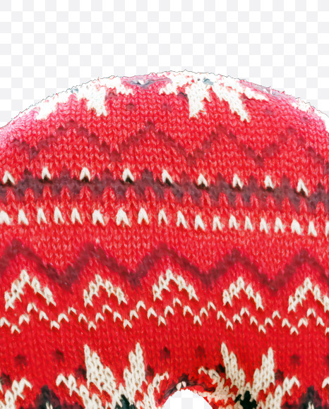 0 from Knitted Christmas Fabric Alphabet on Yellow Images Creative Fonts - S82144