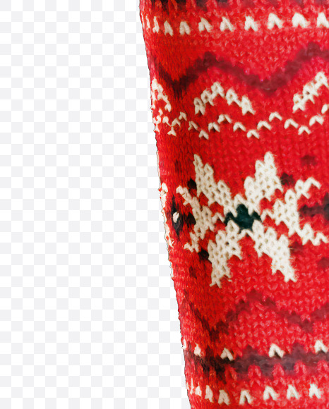 Letter P from Knitted Christmas Fabric Alphabet on Yellow Images Creative Fonts - S82133