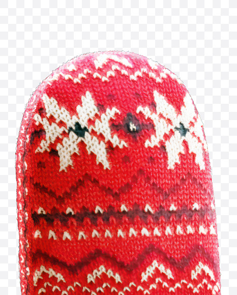 Letter I from Knitted Christmas Fabric Alphabet on Yellow Images Creative Fonts - S82126