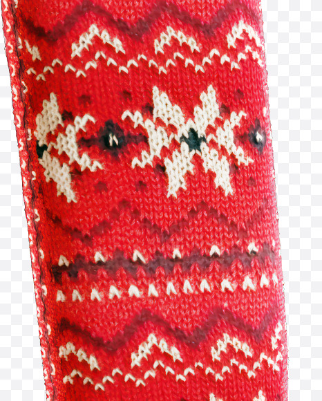 Letter J from Knitted Christmas Fabric Alphabet on Yellow Images Creative Fonts - S82127