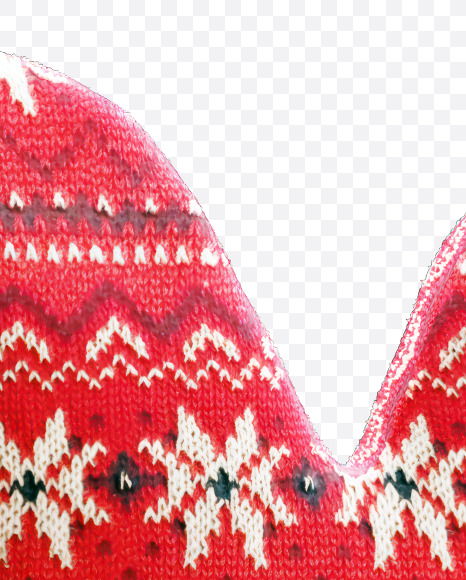 Letter X from Knitted Christmas Fabric Alphabet on Yellow Images Creative Fonts - S82141