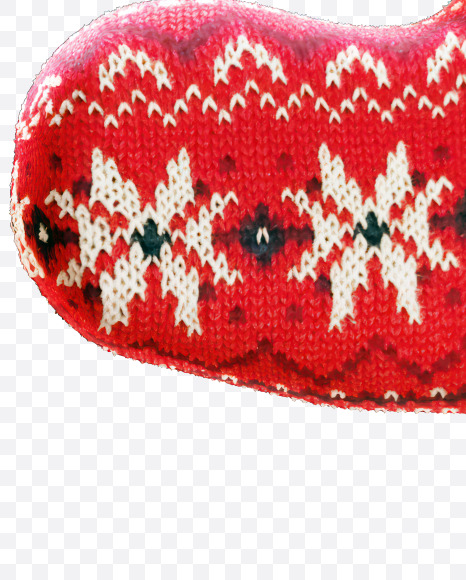 Letter S from Knitted Christmas Fabric Alphabet on Yellow Images Creative Fonts - S82136