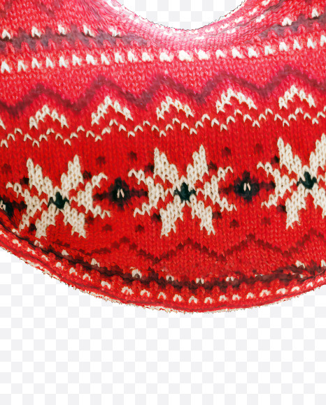 Letter G from Knitted Christmas Fabric Alphabet on Yellow Images Creative Fonts - S82124