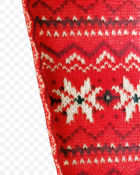 Letter V from Knitted Christmas Fabric Alphabet on Yellow Images Creative Fonts - S82139