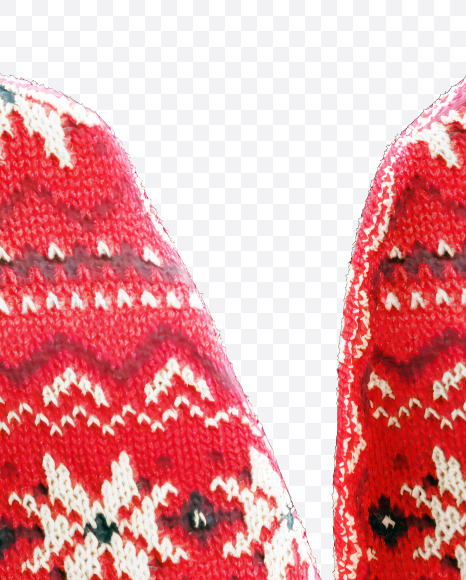 Letter N from Knitted Christmas Fabric Alphabet on Yellow Images Creative Fonts - S82131