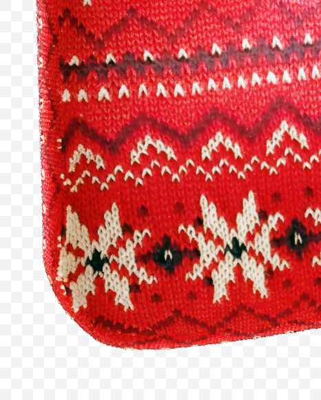 Letter E from Knitted Christmas Fabric Alphabet on Yellow Images Creative Fonts - S82122