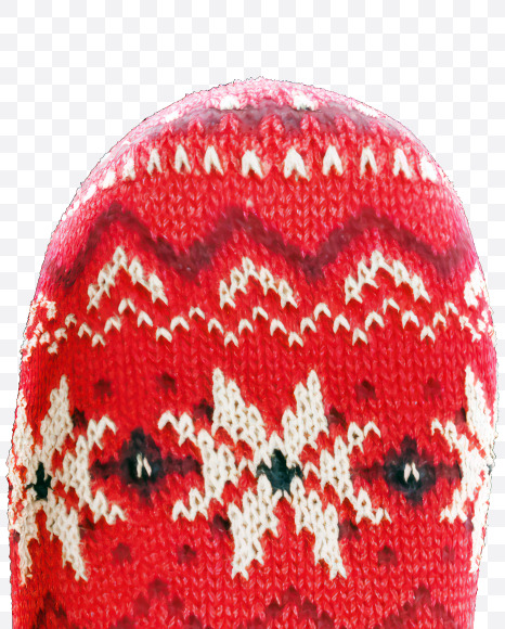 Letter U from Knitted Christmas Fabric Alphabet on Yellow Images Creative Fonts - S82138