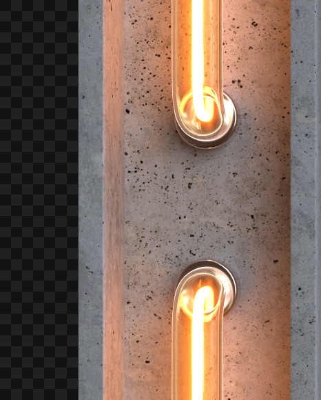 Letter D from Concrete with neon lights on Yellow Images Creative Fonts - S82186