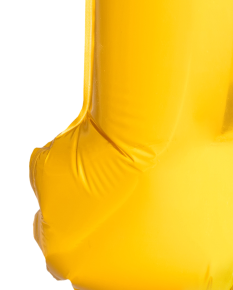 1 balloon from Golden Helium Balloon font letters and numbers on Yellow Images Creative Fonts - S82262