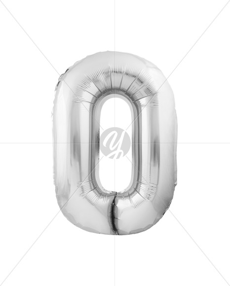 Letter O from Silver Helium Balloon Font Letters and Numbers on Yellow Images Creative Fonts - S82280