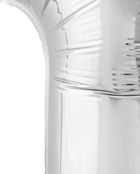 Letter I from Silver Helium Balloon Font Letters and Numbers on Yellow Images Creative Fonts - S82274