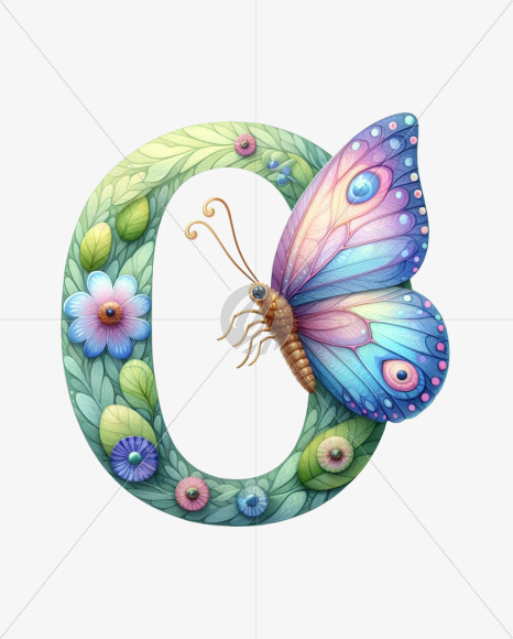 8561140 from Butterfly Alphabet on Yellow Images Creative Fonts - S82372